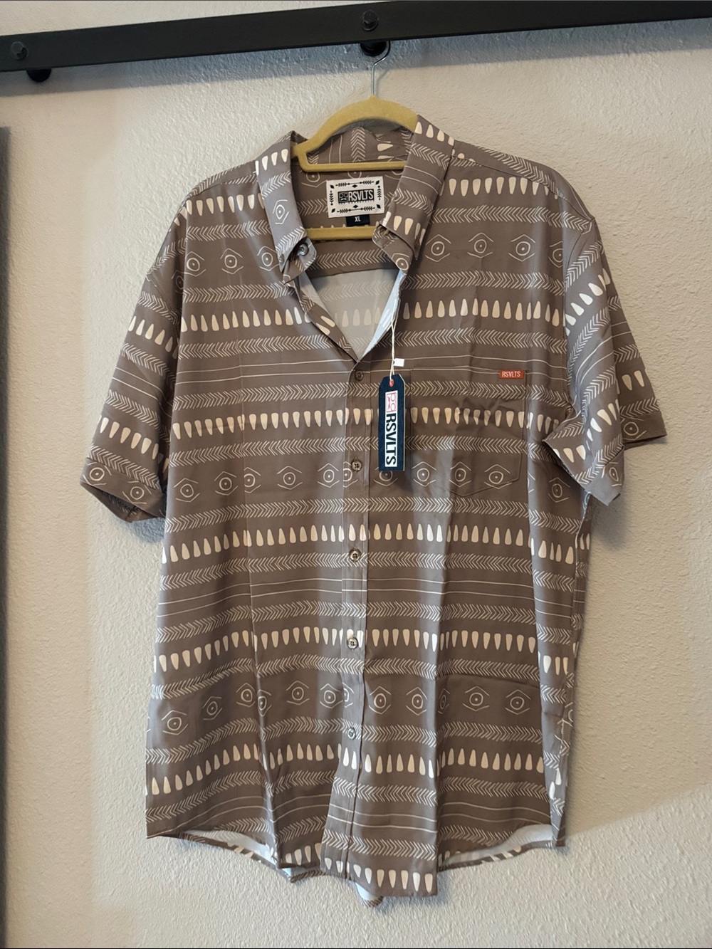 RSVLTS Short Sleeve Button-Up Shirt: Madagascar theme